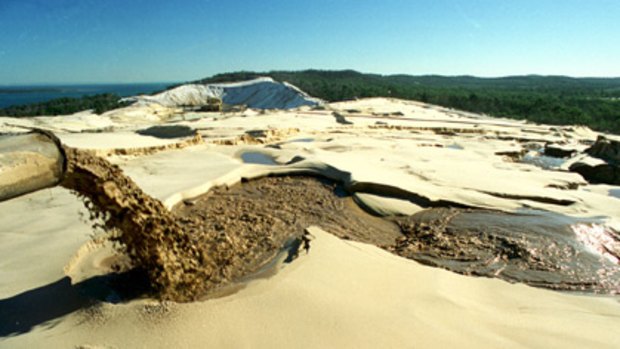 Sand mining on Stradbroke Island.