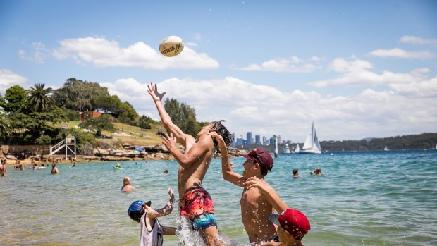 Jumping for joy: Sydneysiders will be able to enjoy the warmest November week in nearly 50 years.