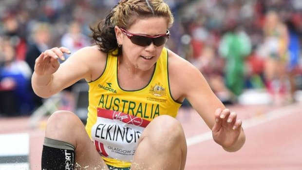 Jodi Elkington won Australia's first gold medal at Hampden Park in the women's long jump T37/38 para event.