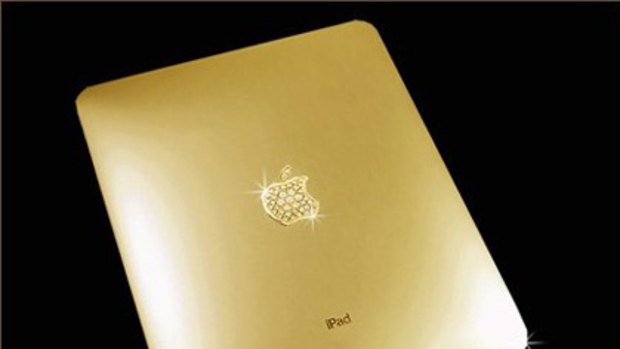 Golden delicious ... The gold-plated iPad Stuart Hughes has for sale.