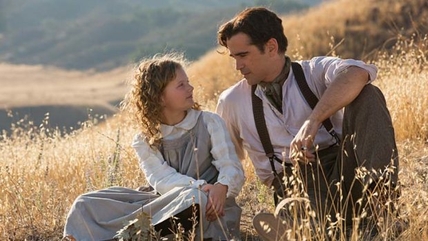 Insightful: Colin Farrell with Annie Buckley, who plays the young P.L. Travers in <i>Saving Mr. Banks</i>.