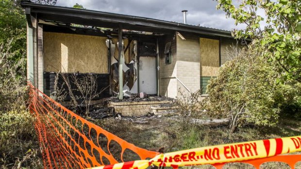 The Deery's fire damaged home on Gairdner Circuit in Kaleen.