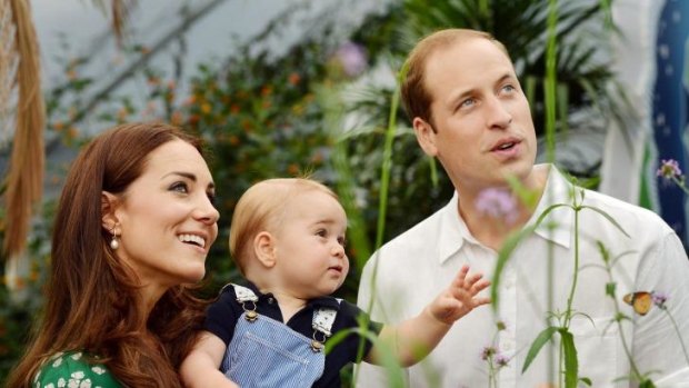 The Duchess of Cambridge, Prince George, and Prince William. Germaine Greer says it's cruel that the Duchess is expected to have more children.
