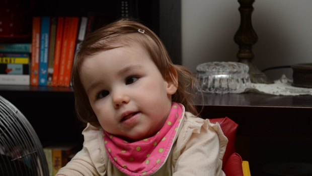 Audrey Prior, a 2-year-old who was allegedly born with brain damage due to negligent care at Bacchus Marsh hospital. 