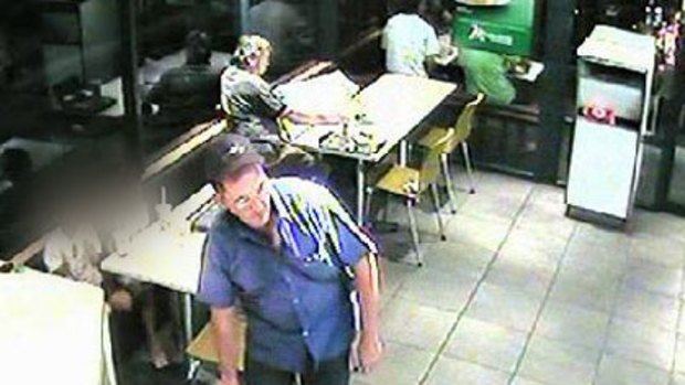 The suspect caught on closed circuit television at the McDonald's restaurant.