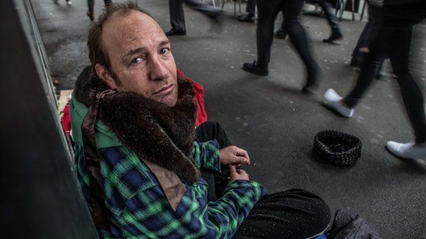 Dale McGuone, 37, has been homeless and living on the streets for four years. 