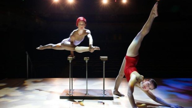 Pitch-perfect timing and the delicately choreographed expressions of performance acrobats (from left) Alex Mizzen and Kathryn O'Keeffe create an unforgettable floor show.