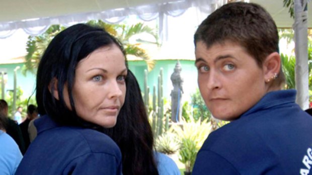 Schapelle Corby and Renee Lawrence pictured during a 2008 ceremony inside Kerobokan prison, Bali.