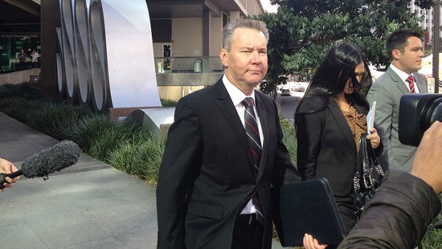 Gary Richmond Millar outside court in Brisbane today after pleading guilty to drink driving.