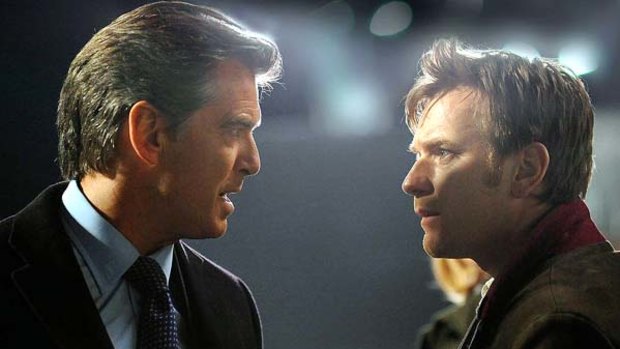 Page turner . . . Pierce Brosnan and ewan McGregor go head to head.