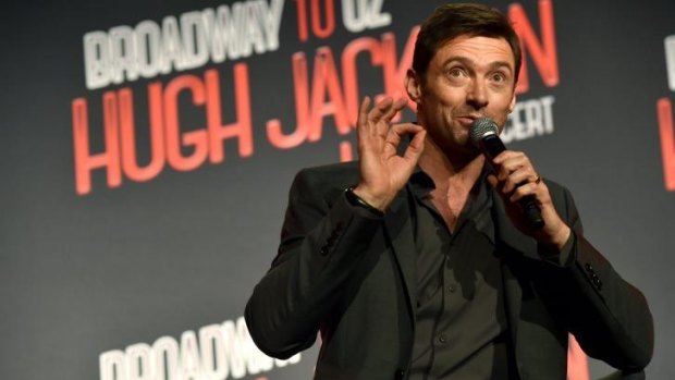 Announcing his new arena show ... Hugh Jackman in Sydney.