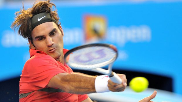 Roger Federer ... beat Bernard Tomic in straight sets at Melbourne Park on Sunday evening.