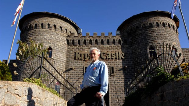 Keith Ryall in front of his dream castle.