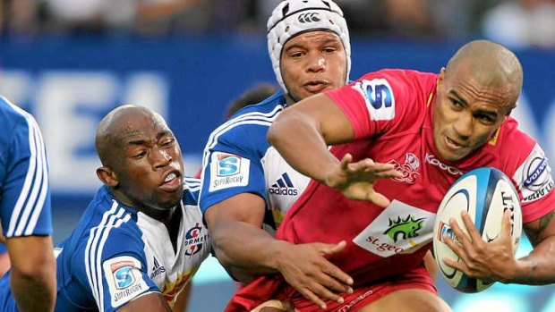 No way through: Will Genia is tangled in the Stormers defence.