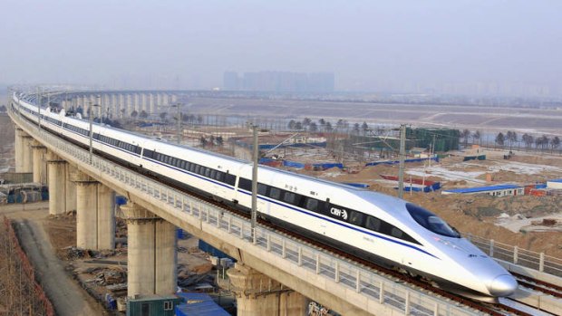 The world's longest high-speed rail line, which runs 2298 kilometers from the capital in the north to Guangzhou, an economic hub in the Pearl River delta in southern China.