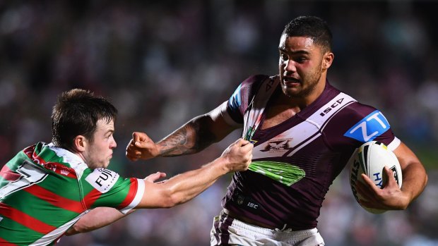 In strife: Manly's Dylan Walker injured his hand after punching a door.