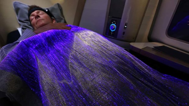 While you were sleeping: The 'happiness blanket' being used by British Airways.