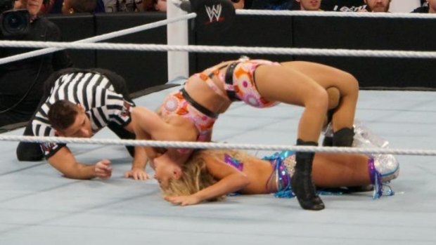 Emma on top: Tenille Dashwood in action.