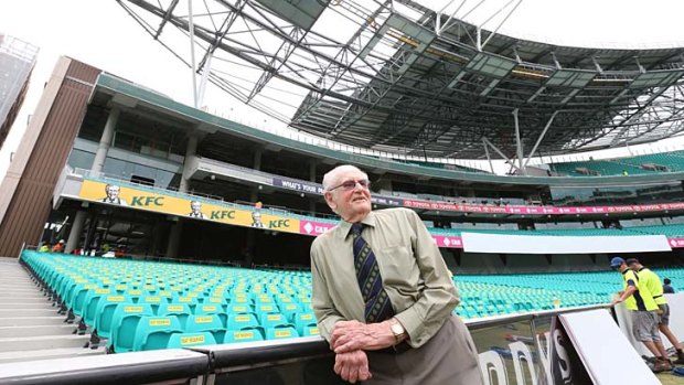 Memories: Veteran SCG member Perry Brown in front of the revamped M.A. Noble stand.