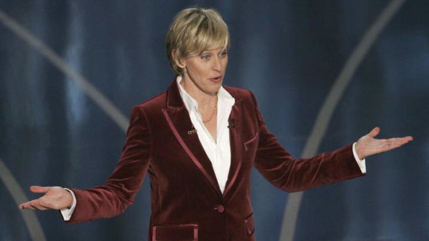 Red velvet ... Ellen DeGeneres hosting the 79th Academy Awards in 2007.