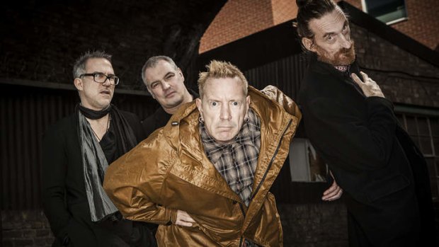 Grumpy old men: John Lydon (centre) with the current incarnation of Public image Ltd, touring nationally.