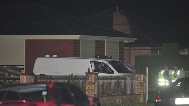 Taken away ... A van arrives at the property to remove the dog.