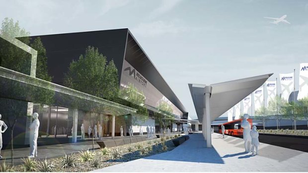 A concept drawing of Melbourne Airport's proposed new transport hub.