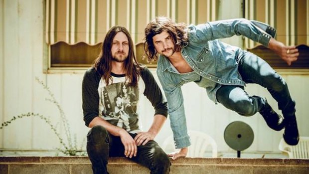 Mildura blues-rock duo Jackson Firebird (Brendan Harvey, left, and Dale Hudak).