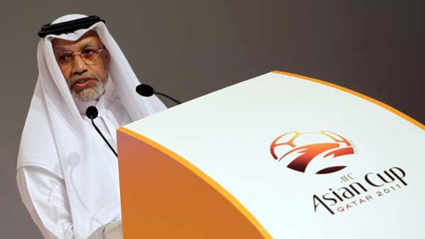 Grand plans . . . AFC president Mohamed Bin Hammam at the draw for next year's Asian Cup.