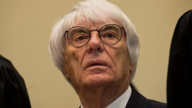 Money talks: Bernie Ecclestone, the 83-year-old controlling business magnate in Formula One attending his trial in Munich. 