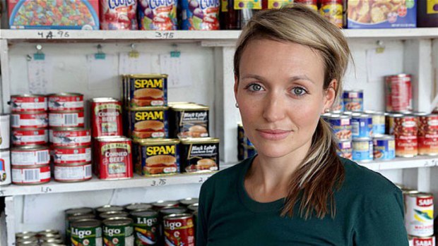 Spam, lovely Spam: Kate Quilton at a typical 'Mom and Pop store’ on Majuro, in the Marshall Islands. Many Marshallese cannot afford fresh fruit and vegetables.