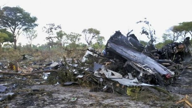 Wreckage of a Mozambique Airlines plane which crashed November 29, in the Bwabwata National Park, in Namibia.  