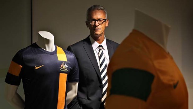 Kitted out ... David Gallop, the new FFA chief executive, in his Sydney office on Friday.