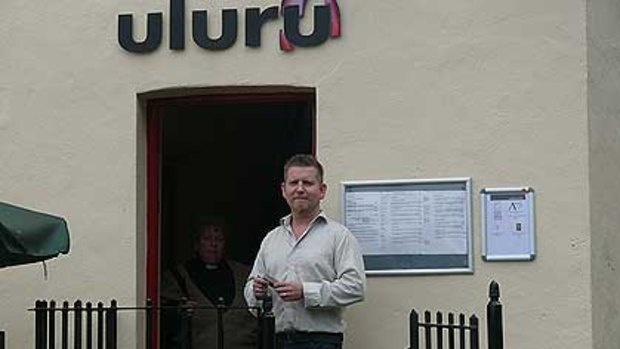 Aussie chef Dean Coppard outside his Uluru restaurant in Armagh, Ireland's oldest town.