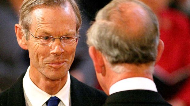 Christopher Martin-Jenkins receives the MBE from the Prince Charles in 2009. The respected cricket journalist died from cancer on Monday.