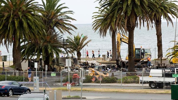 The site of the collapsed Stokehouse restaurant in St Kilda.