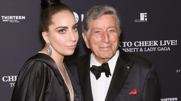 The lady is a vamp ... Tony Bennett and Lady Gaga arrive at a taped performance in New York.
