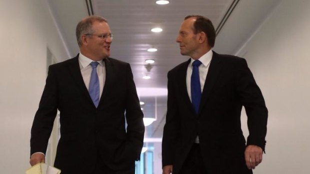 Immigration Minister Scott Morrison with Prime Minister Tony Abbott.
