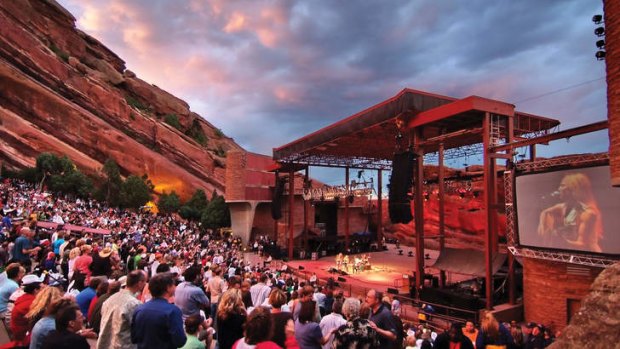 Rocking: Red Rocks for concert.