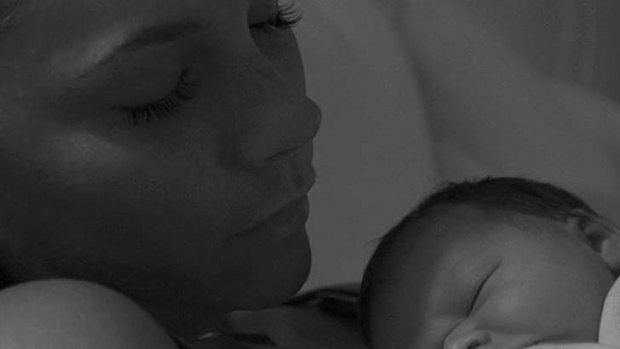 Not a hair out of place: the first public picture of Victoria Beckham with newborn, Harper.