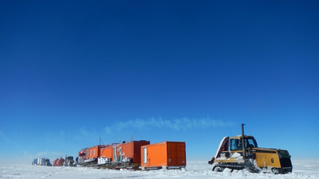 The convoy that traversed 1300 kilometres into Antarctica.