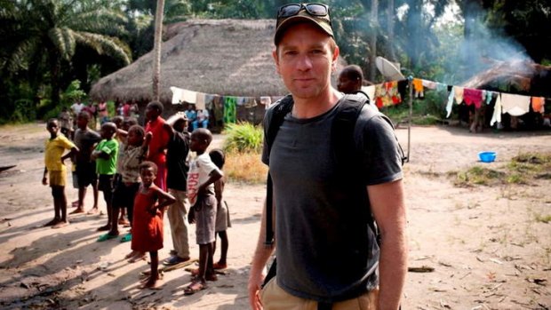 Ewan McGregor seems genuinely touched by what he sees along the 'cold chain routes'.