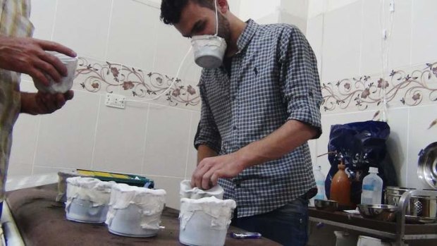 Activists and medics are making homemade chemical masks in Damascus.