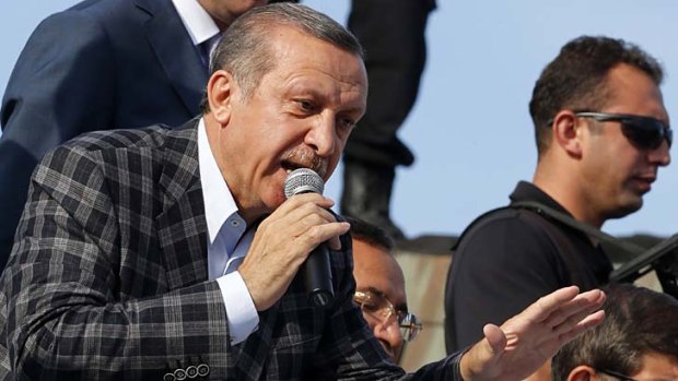 Confident to the point of cocky: Turkey's Prime Minister Recep Tayyip Erdogan.