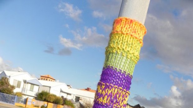 Yarn bombing has taken over Perth as the latest street art craze - but is it really art?