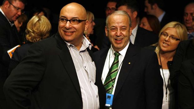 Happier times ...Michael Costa and Eddie Obeid at the NSW ALP conference in 2008.