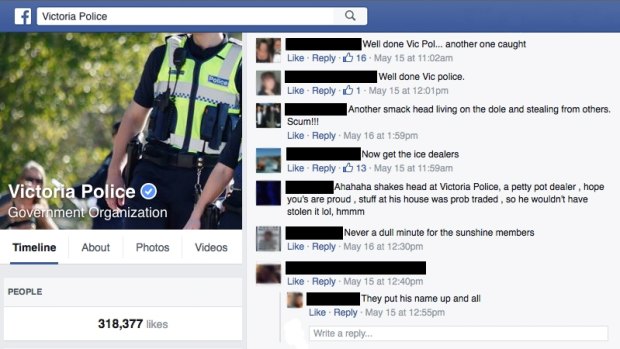 A Victoria Police decision to name a young man facing charges in a press release shared on its Facebook page saw him called many insults.
