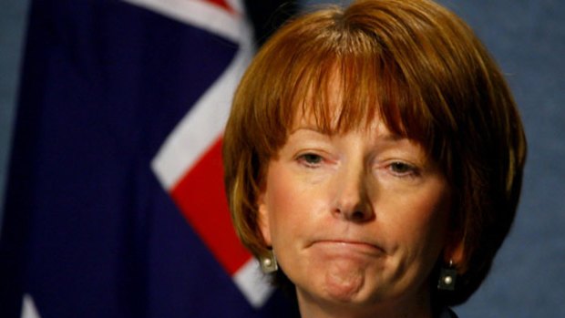 Julia Gillard employment minister, Deputy PM and worried woman.