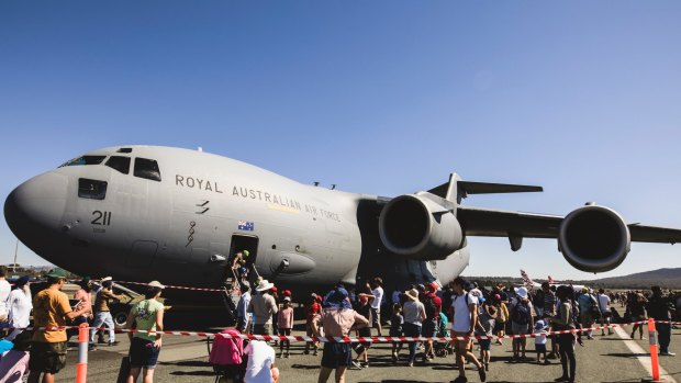 Canberra Airport's biggest-ever open day featured the Royal Australian Airforce's C-17A Globemaster. 