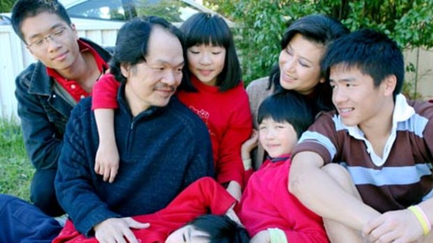 ''I wish to contribute to this wonderful society'' … Fred Pham, who raised $31,025, with his family.